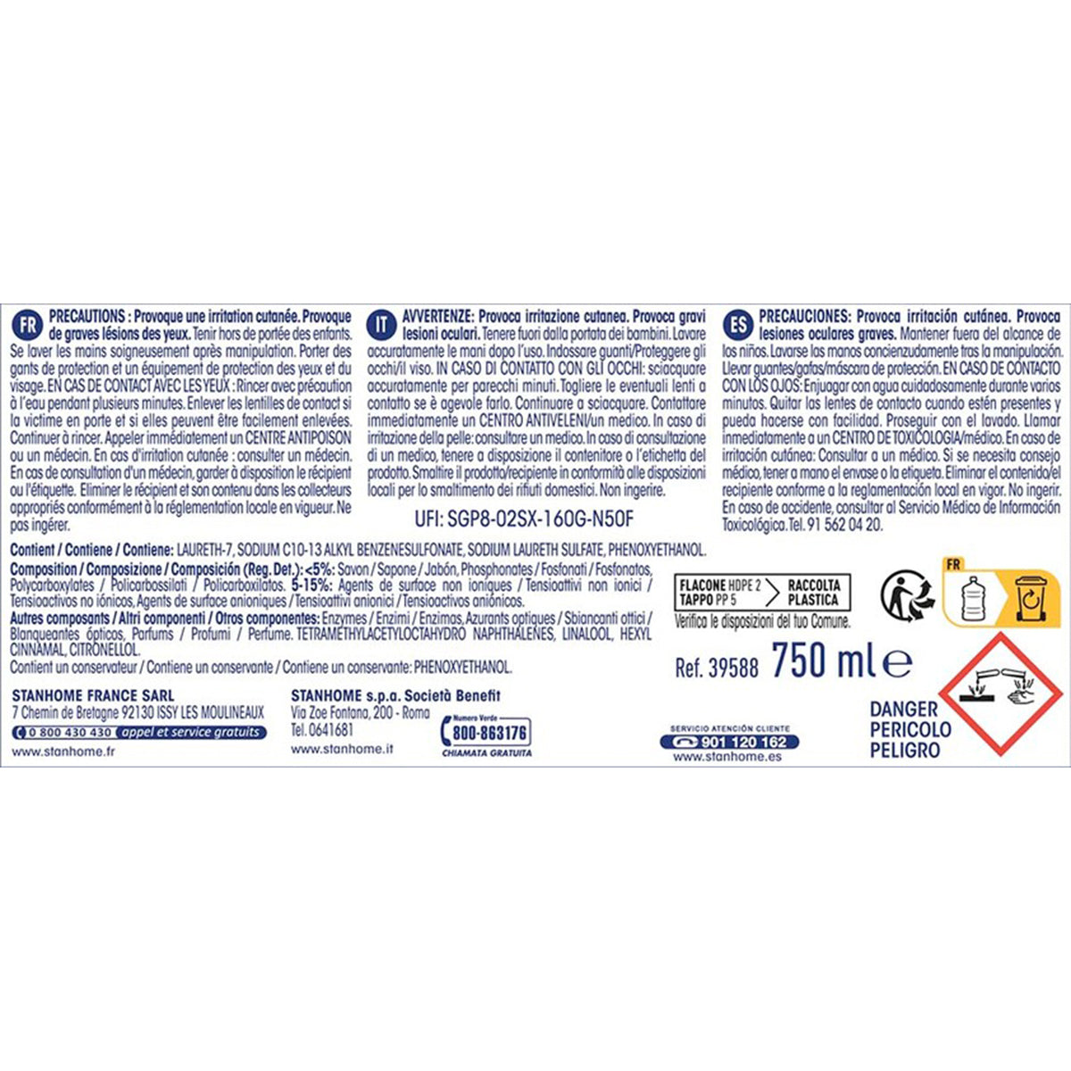 P115 C8 WHITE WASH 750 ML