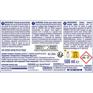 Visuel décrivant les contraintes réglementaires et composition du Spray express taches tenaces