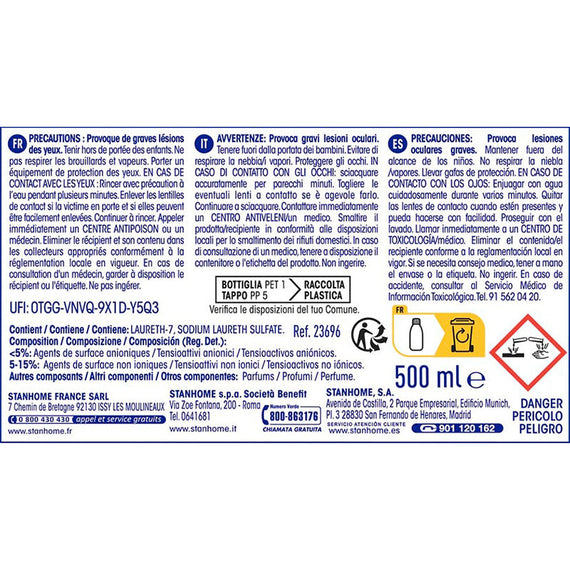 Visuel décrivant les contraintes réglementaires et composition du Spray express taches tenaces