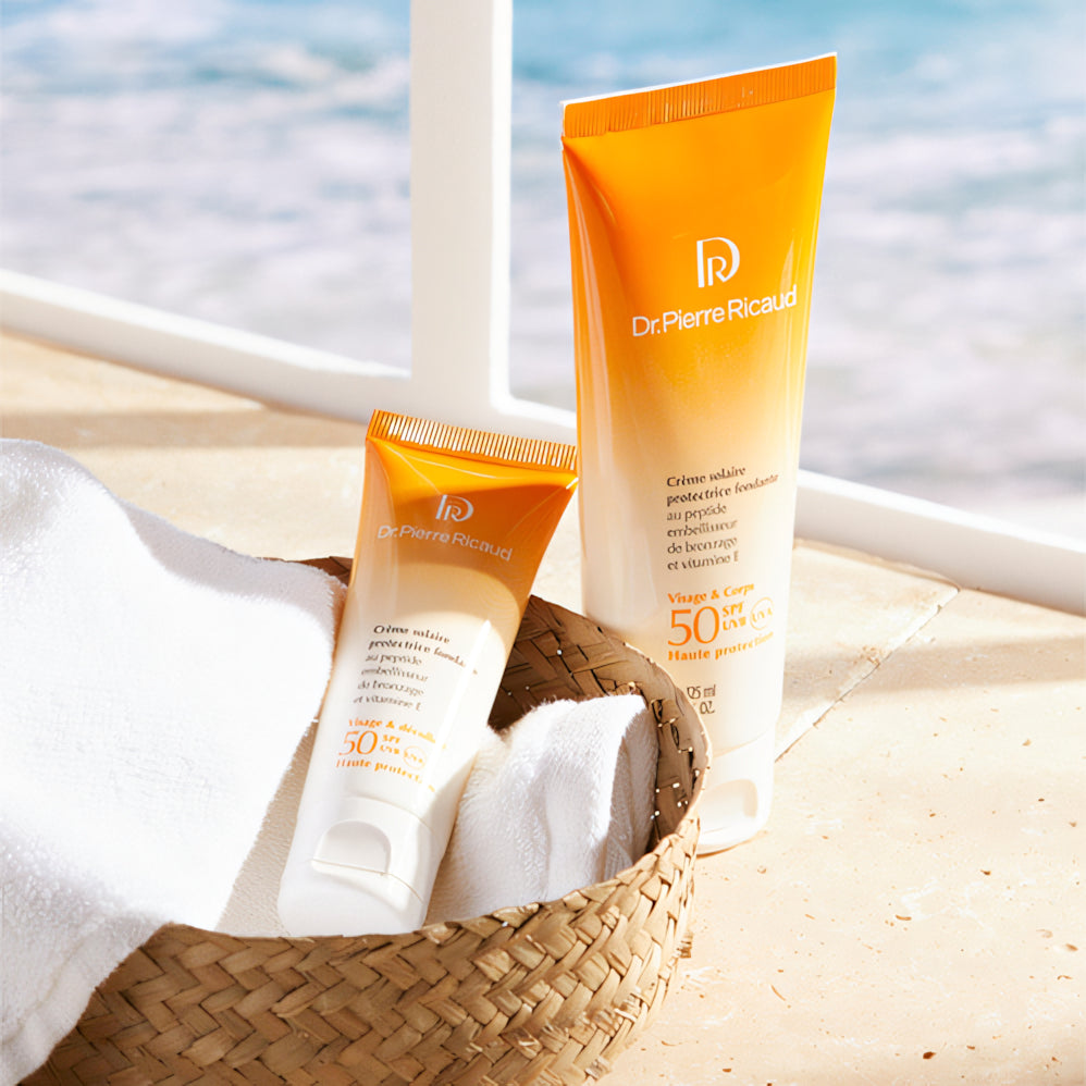Visuel du Crème solaire bronzage protectrice SPF50 visage et décolleté