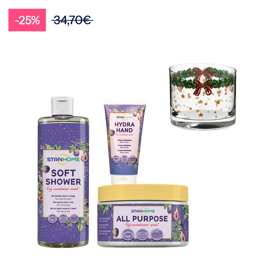 P251 XMAS TRIO NOEL FAMILY + 4 VERRES
